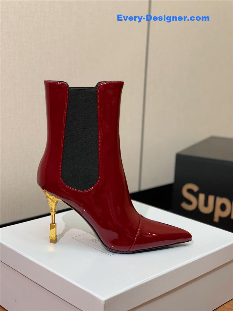 Balmain pointed toe metal heel boots