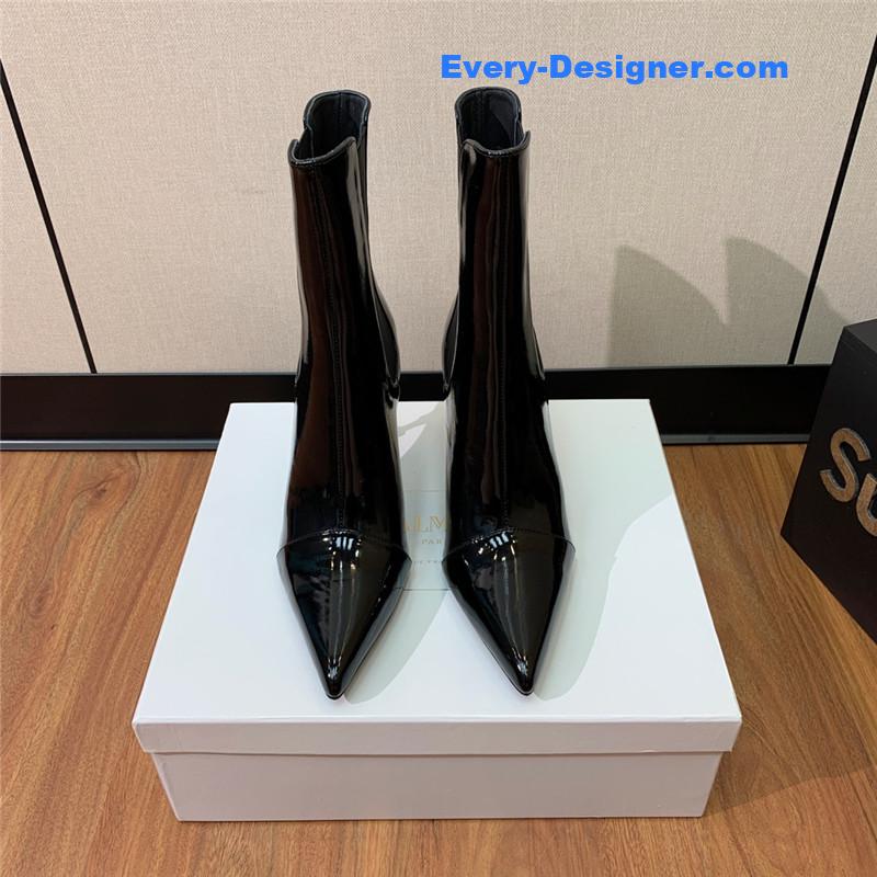 Balmain pointed toe metal heel boots