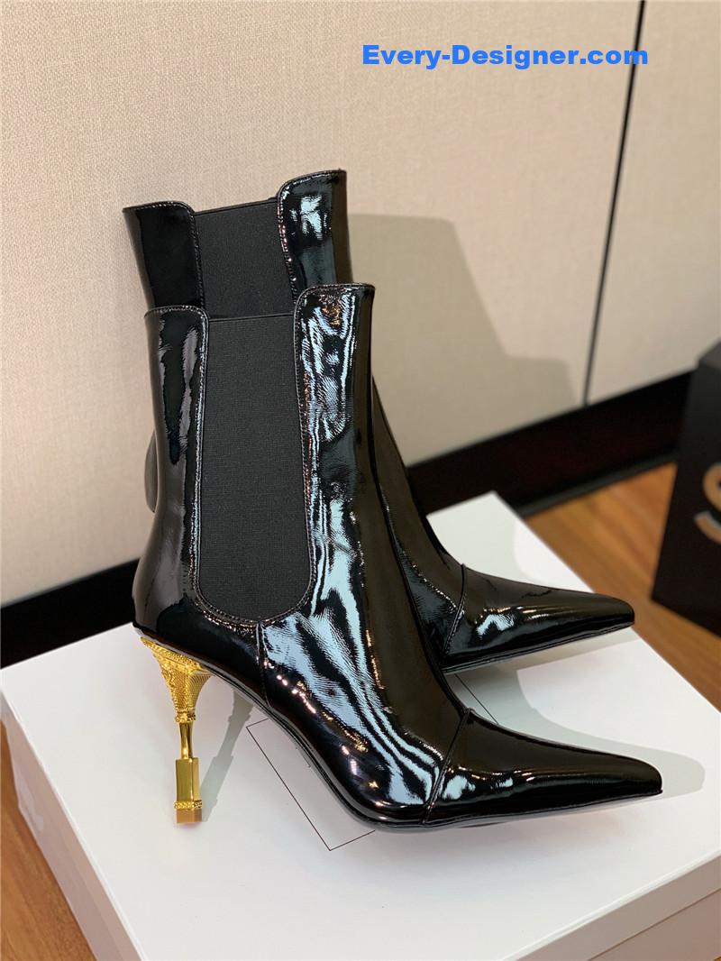 Balmain pointed toe metal heel boots