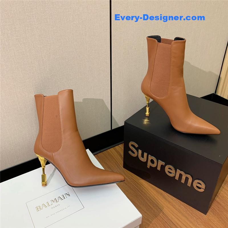 Balmain pointed toe metal heel boots