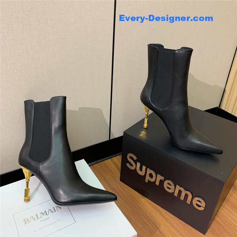 Balmain pointed toe metal heel boots