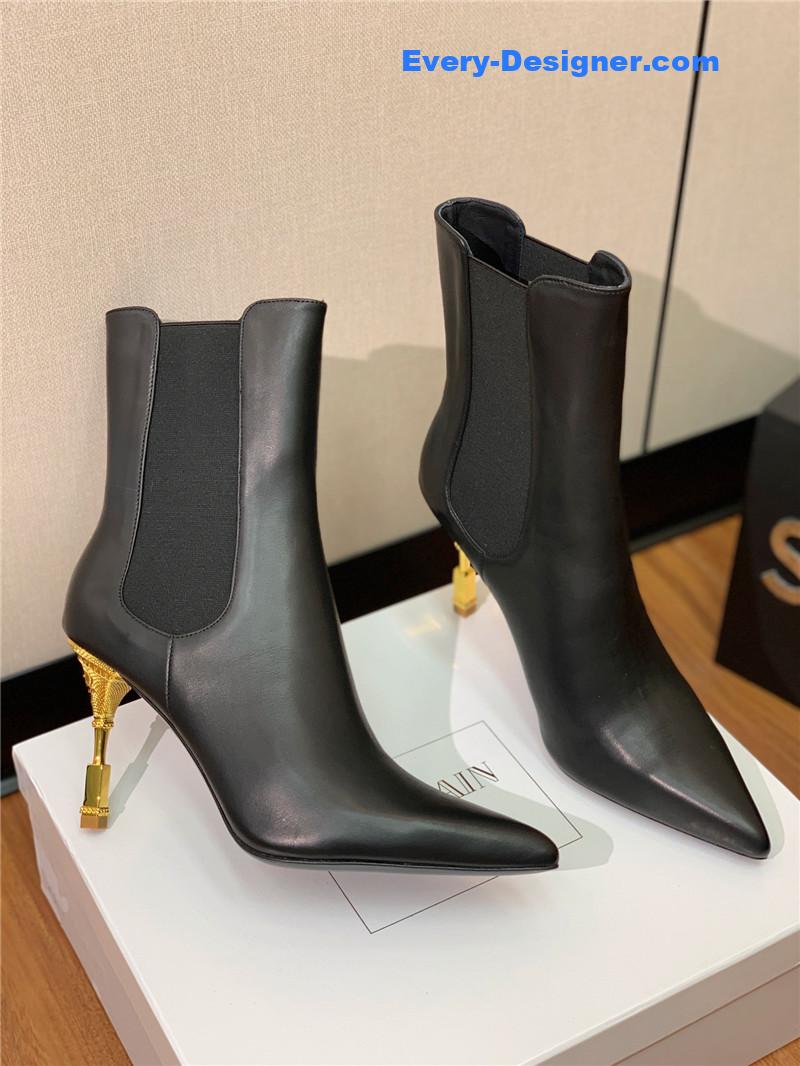 Balmain pointed toe metal heel boots