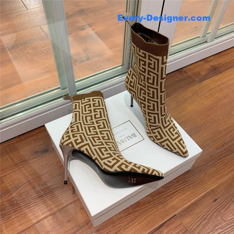 Balmain knitted stretch ankle boots