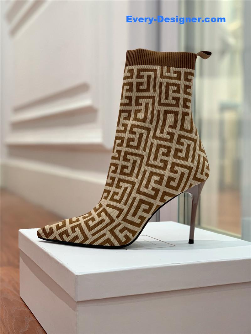 Balmain knitted stretch ankle boots