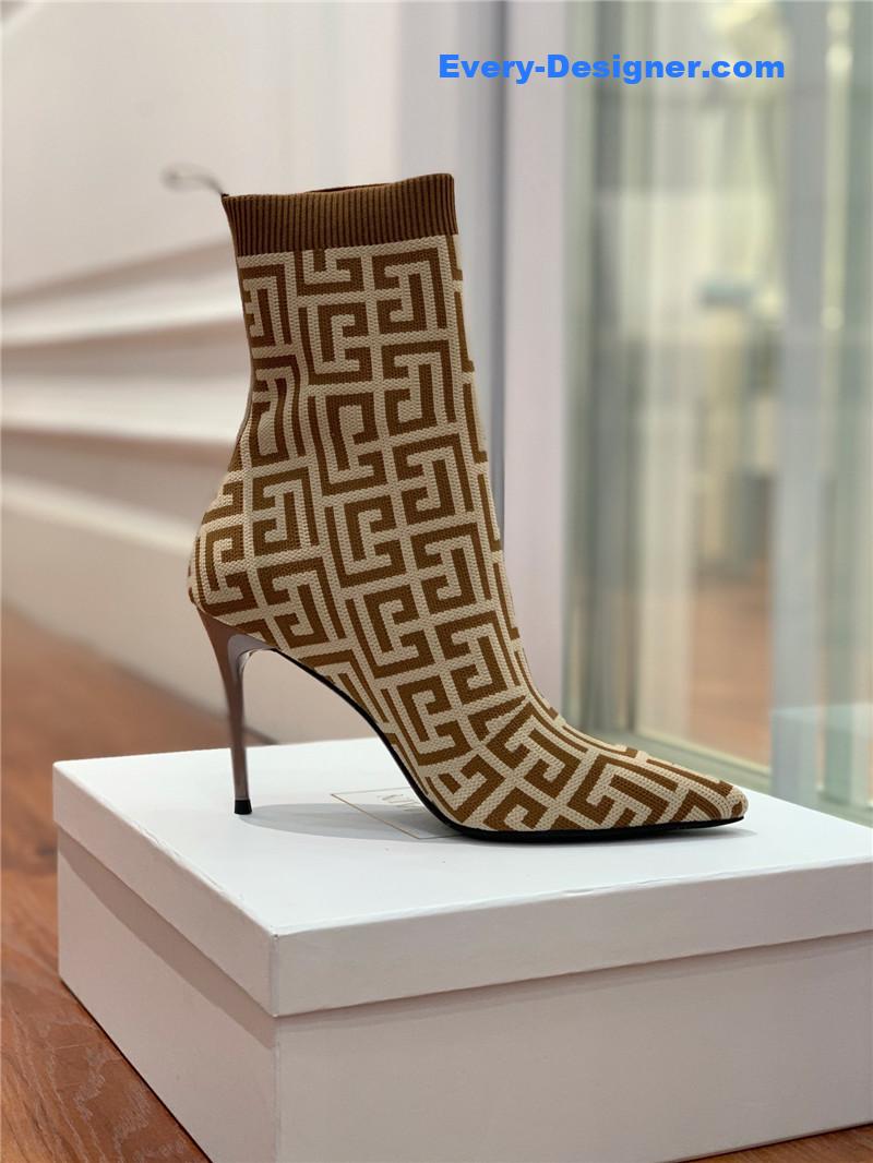 Balmain knitted stretch ankle boots