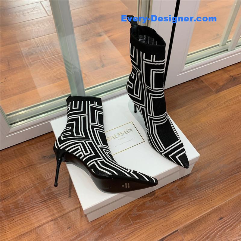 Balmain knitted stretch ankle boots