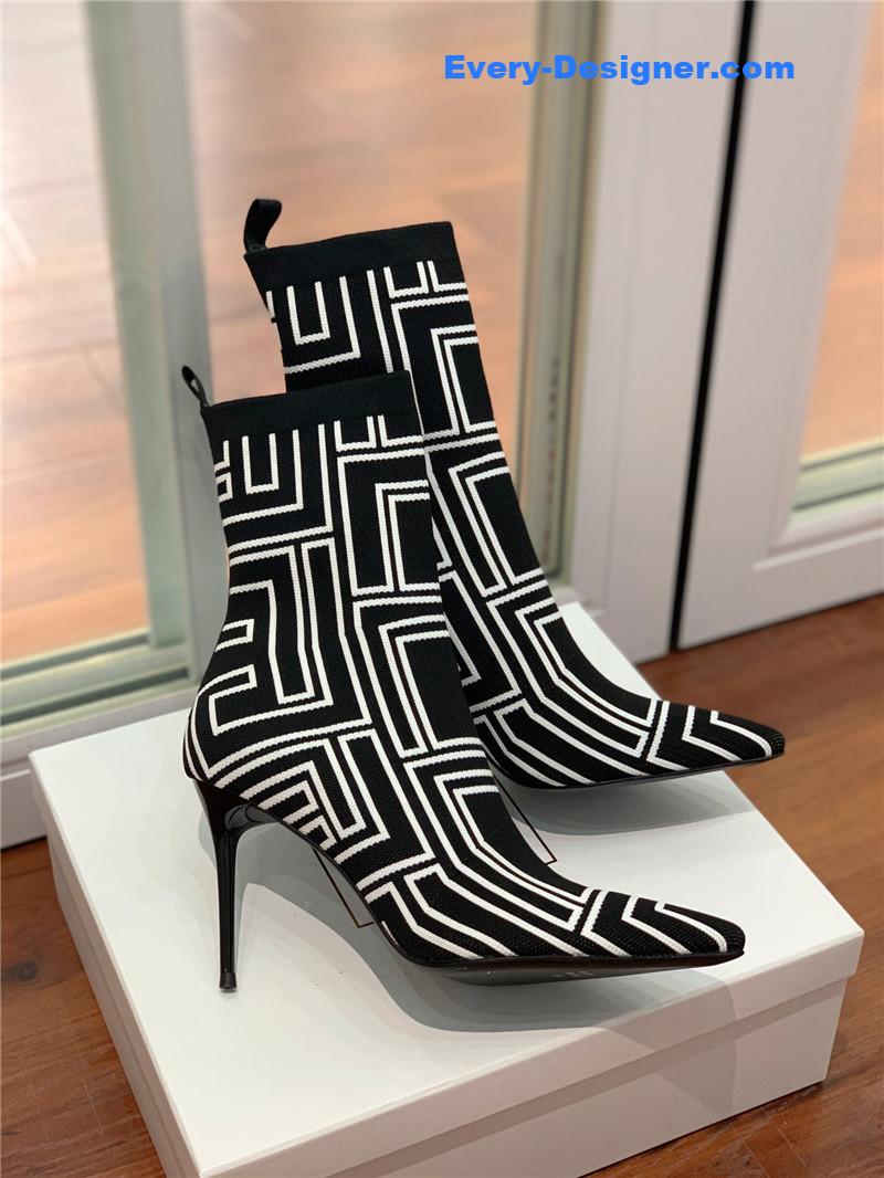 Balmain knitted stretch ankle boots