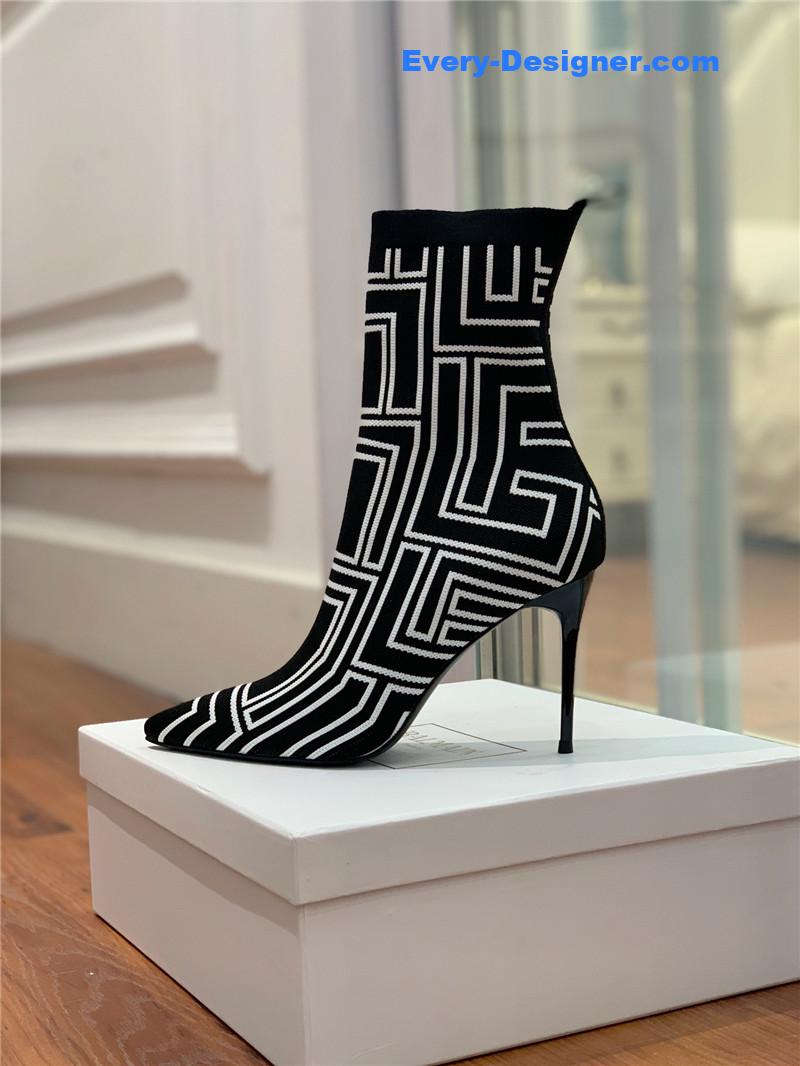 Balmain knitted stretch ankle boots