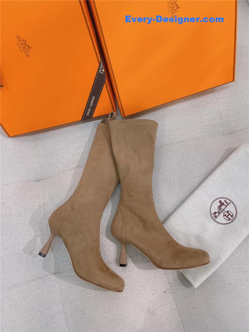 H**me5 stretch sheepskin high-heeled boots