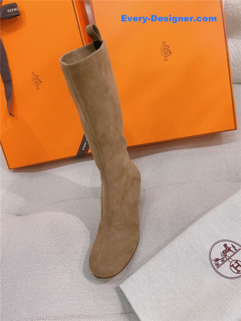 H**me5 stretch sheepskin high-heeled boots