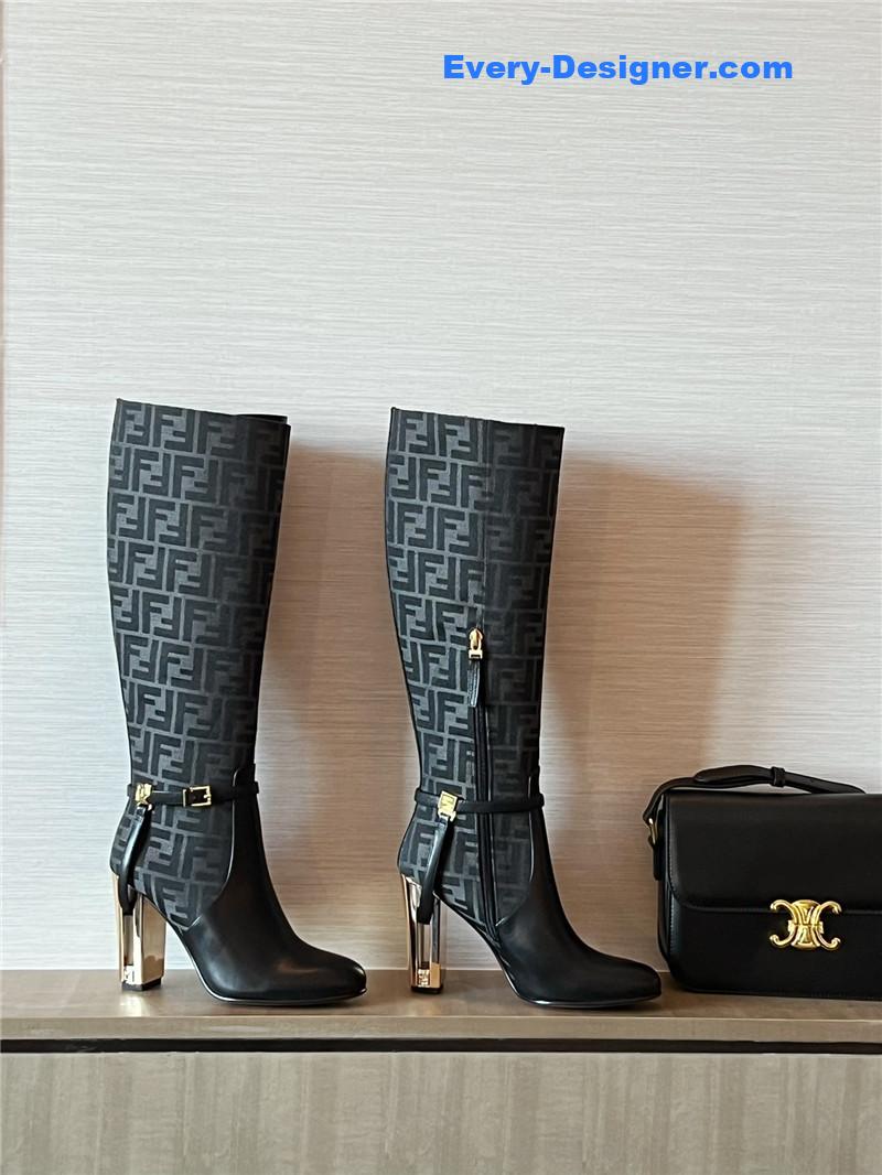 F**di autumn and winter delfina original calfskin high boots