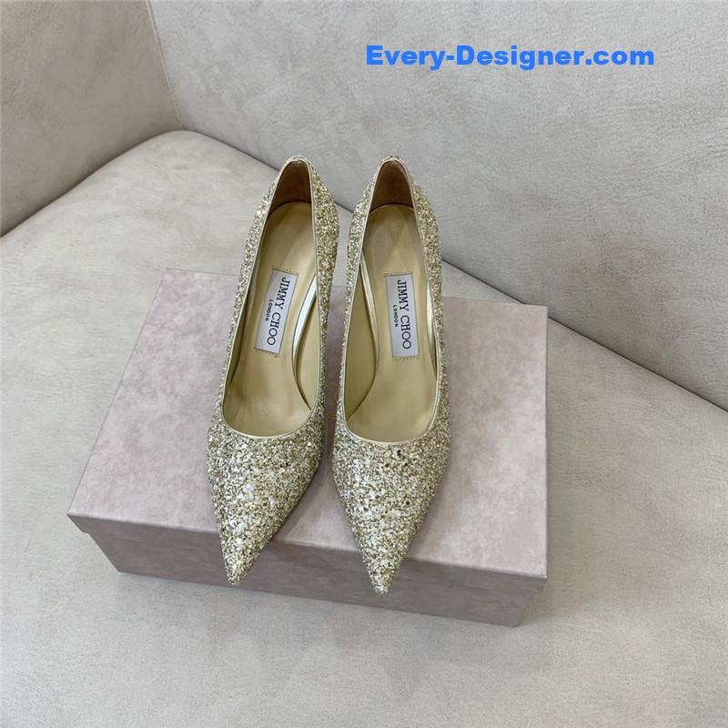 J1m*y Ch00 gradient stitching series high heels