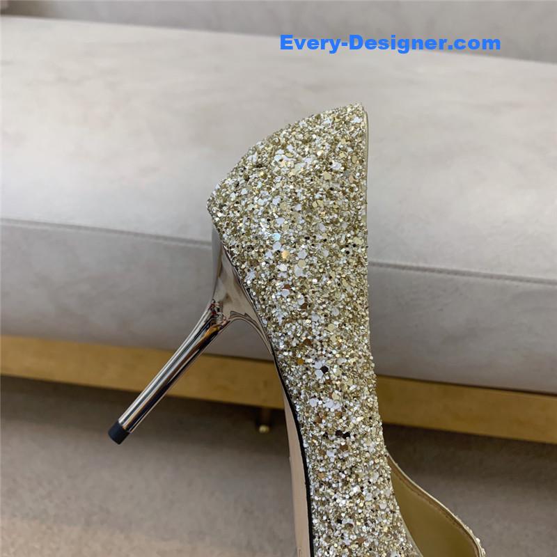 J1m*y Ch00 gradient stitching series high heels