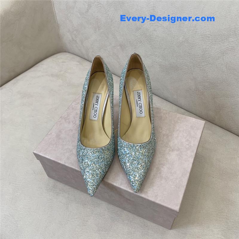 J1m*y Ch00 gradient stitching series high heels