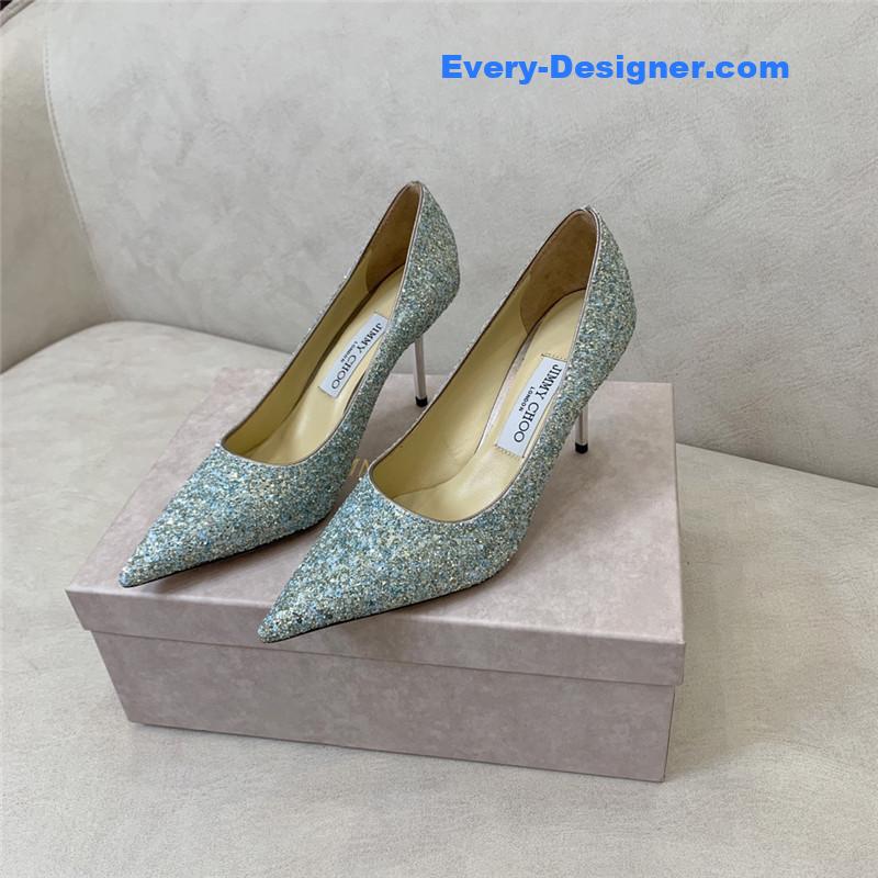 J1m*y Ch00 gradient stitching series high heels