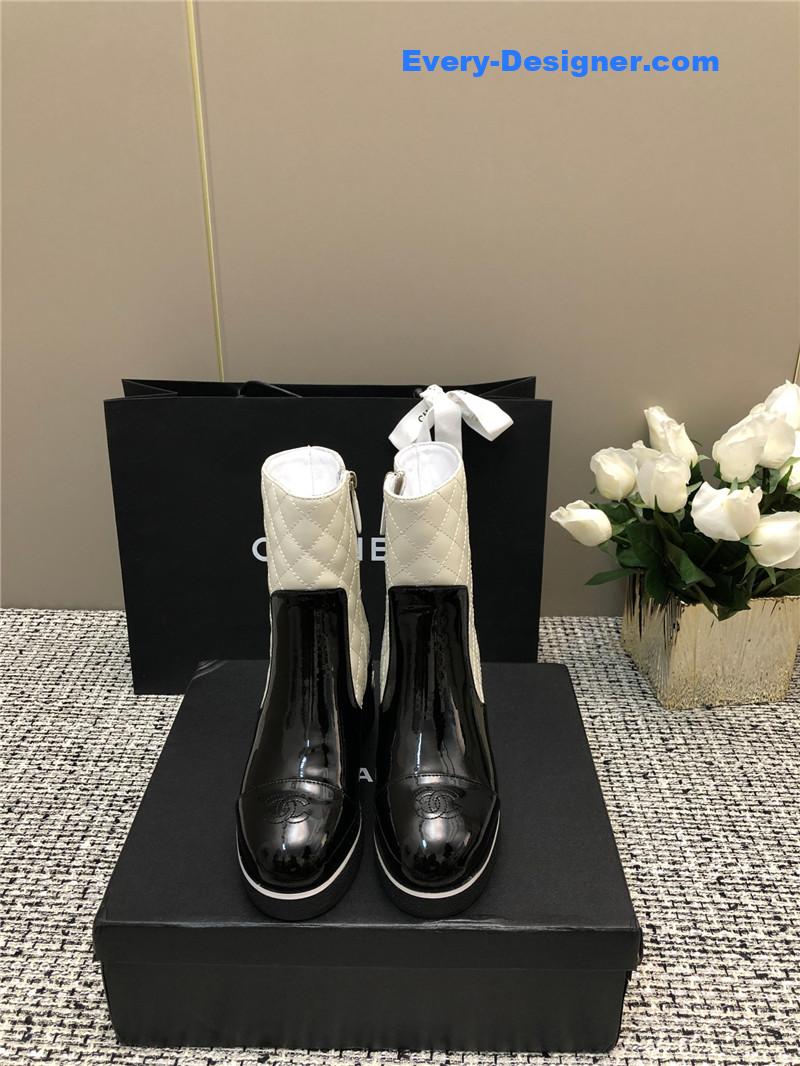 CC Xiaoxiang round toe thick heel short boots