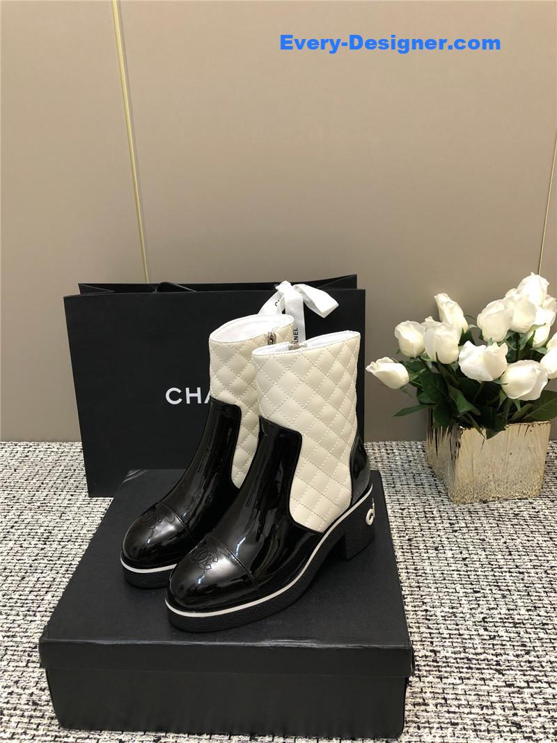 CC Xiaoxiang round toe thick heel short boots