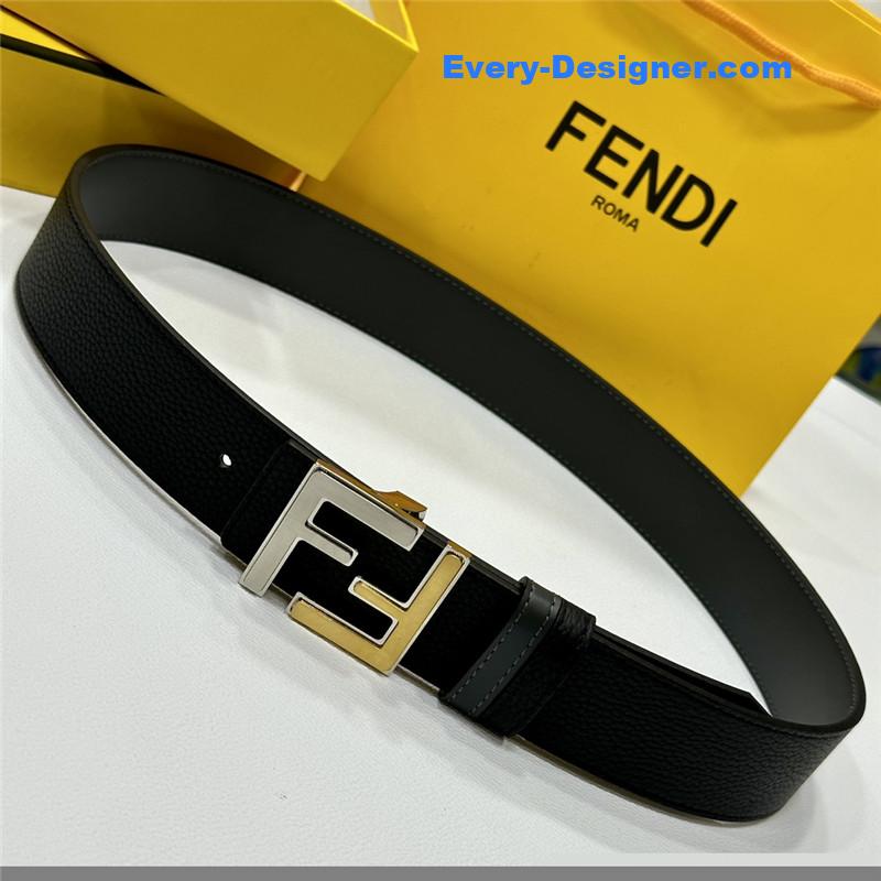 fendi classic F copper buckle belt