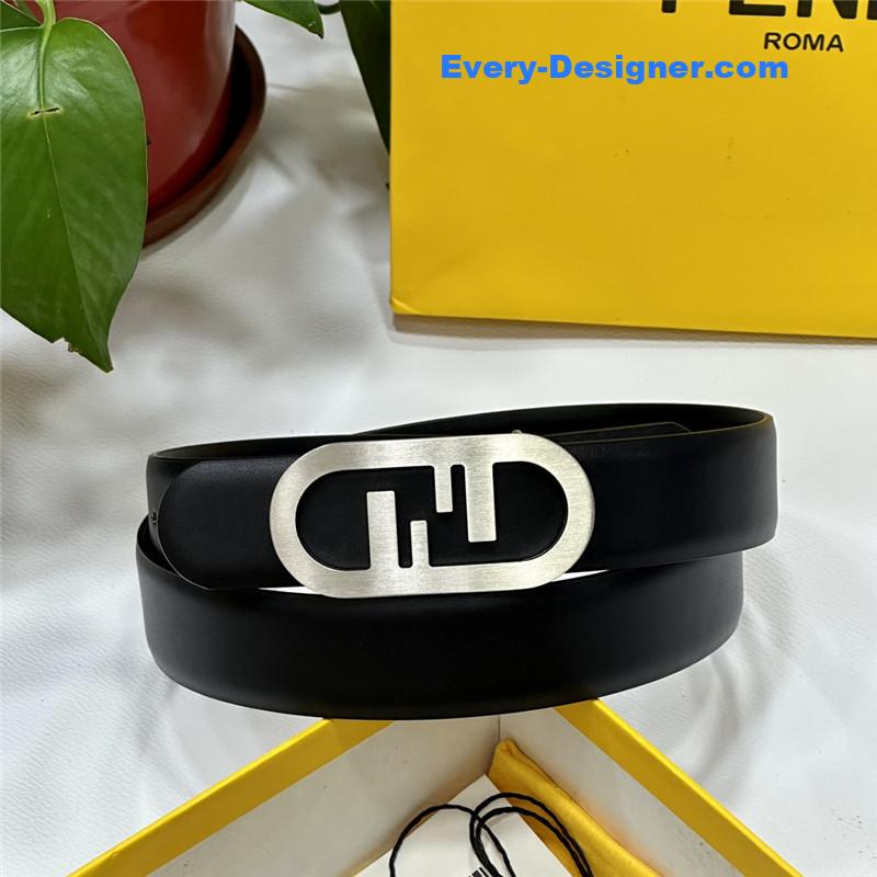 fendi classic F copper buckle belt