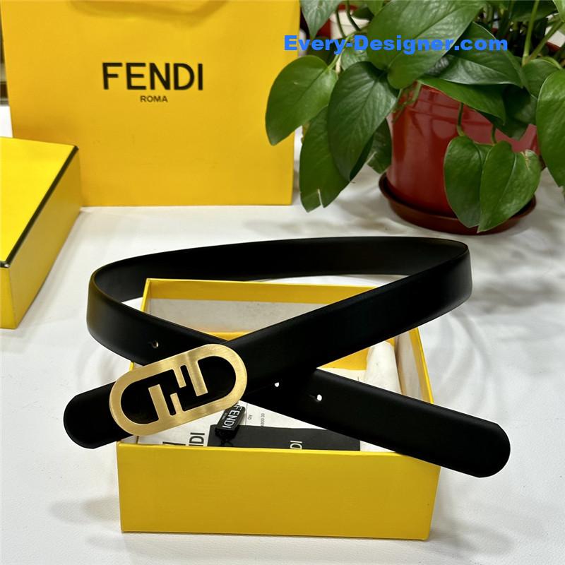 fendi classic F copper buckle belt