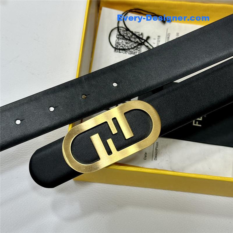 fendi classic F copper buckle belt