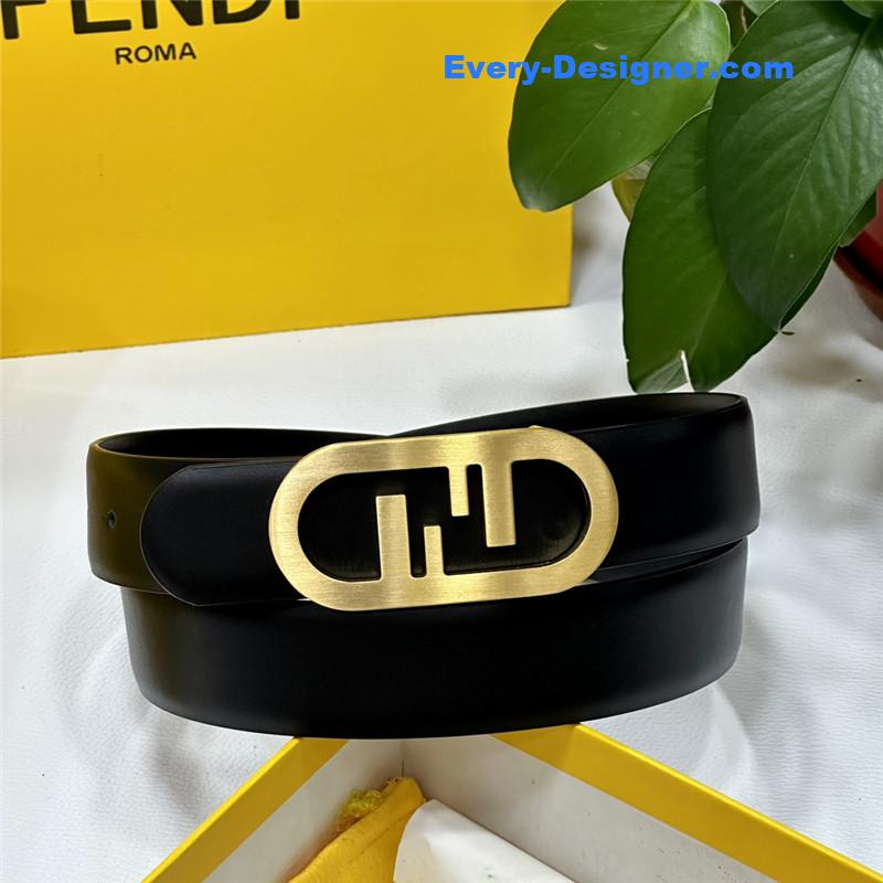 fendi classic F copper buckle belt
