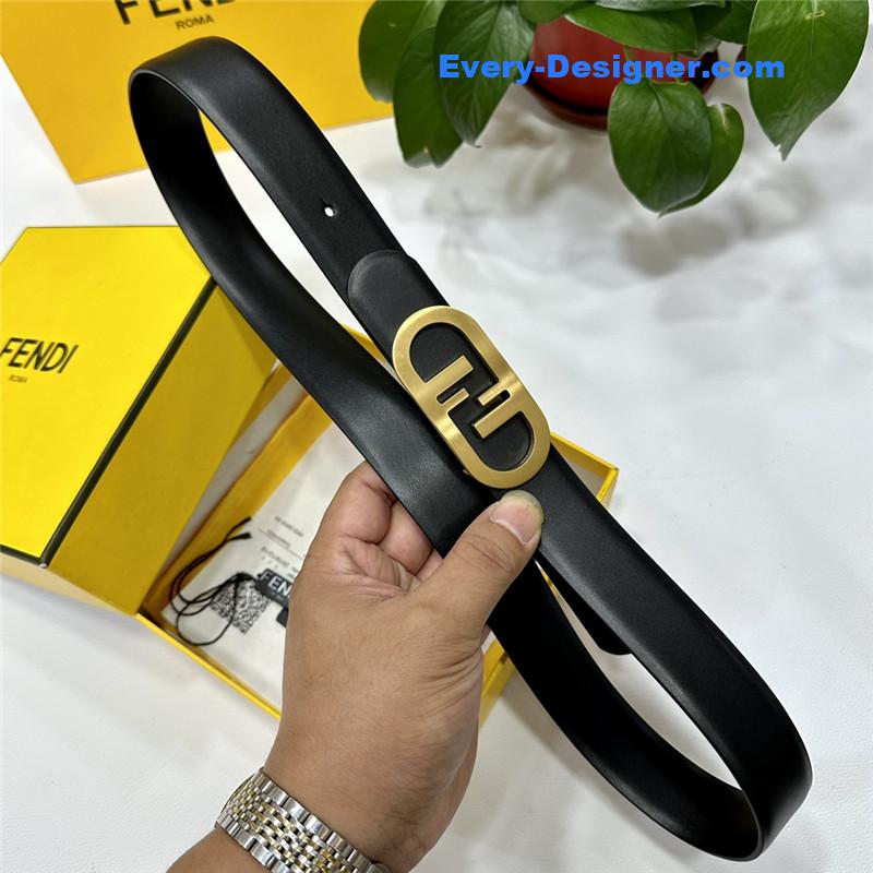 fendi classic F copper buckle belt
