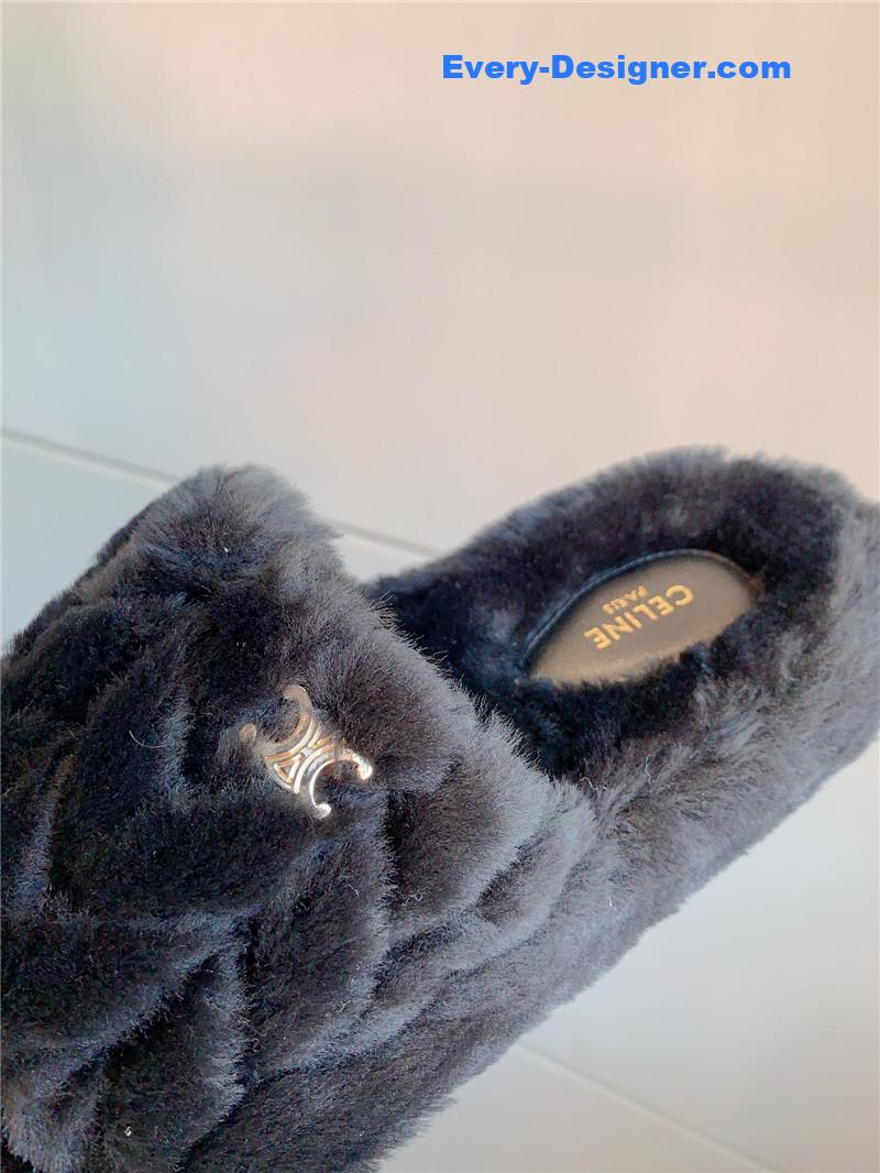 M1um1u new thick-soled furry slippers