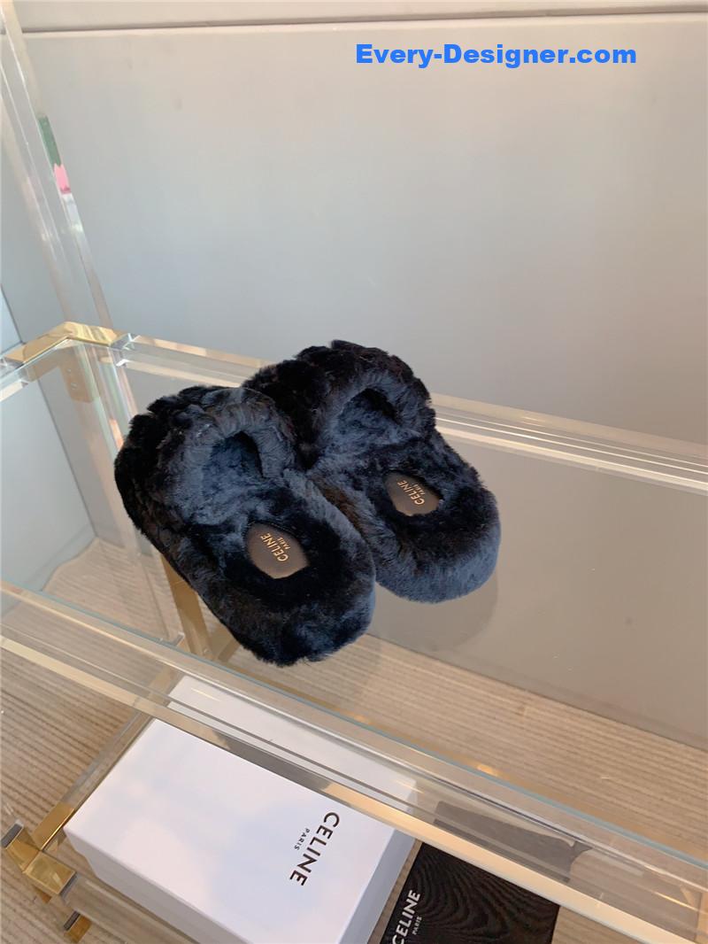 M1um1u new thick-soled furry slippers