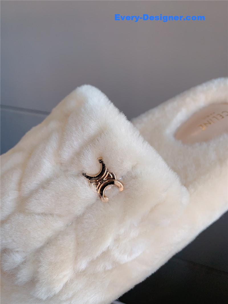 miumiu new thick-soled furry slippers