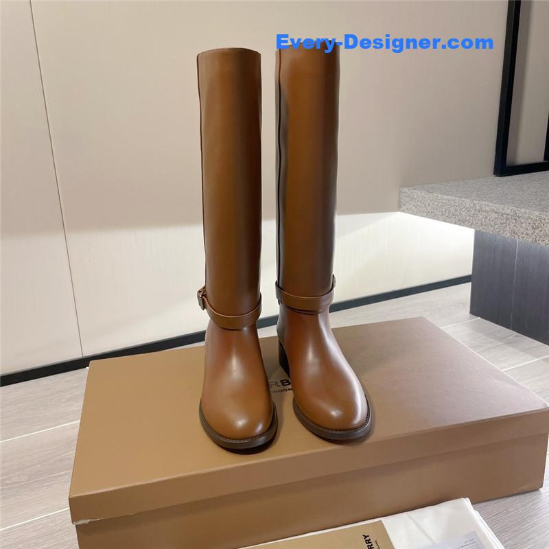 Bv*b*rry brown ankle strap long boots