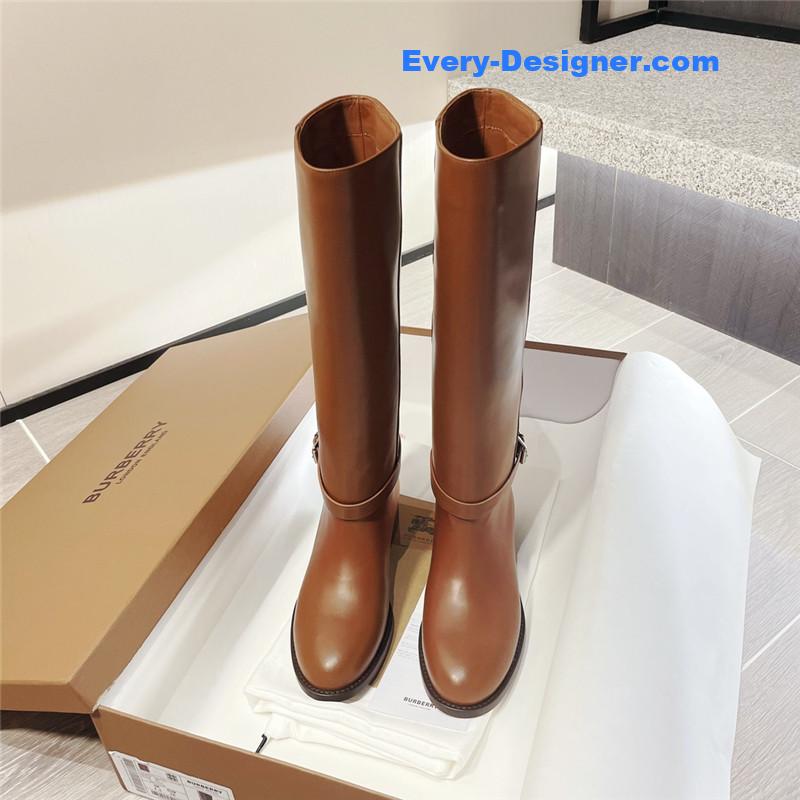 Bv*b*rry brown ankle strap long boots