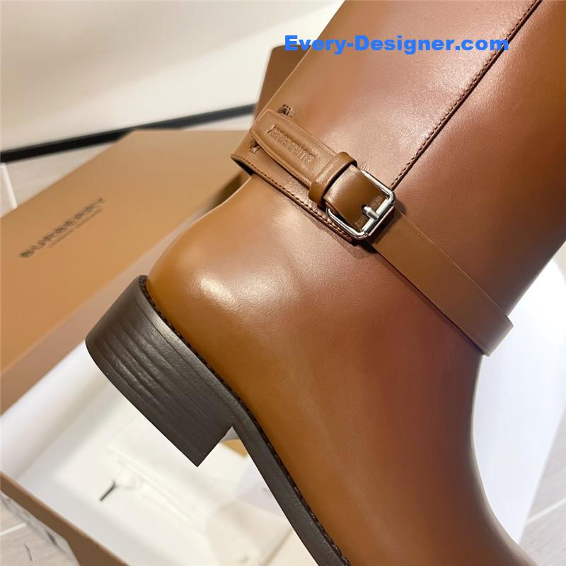 Bv*b*rry brown ankle strap long boots