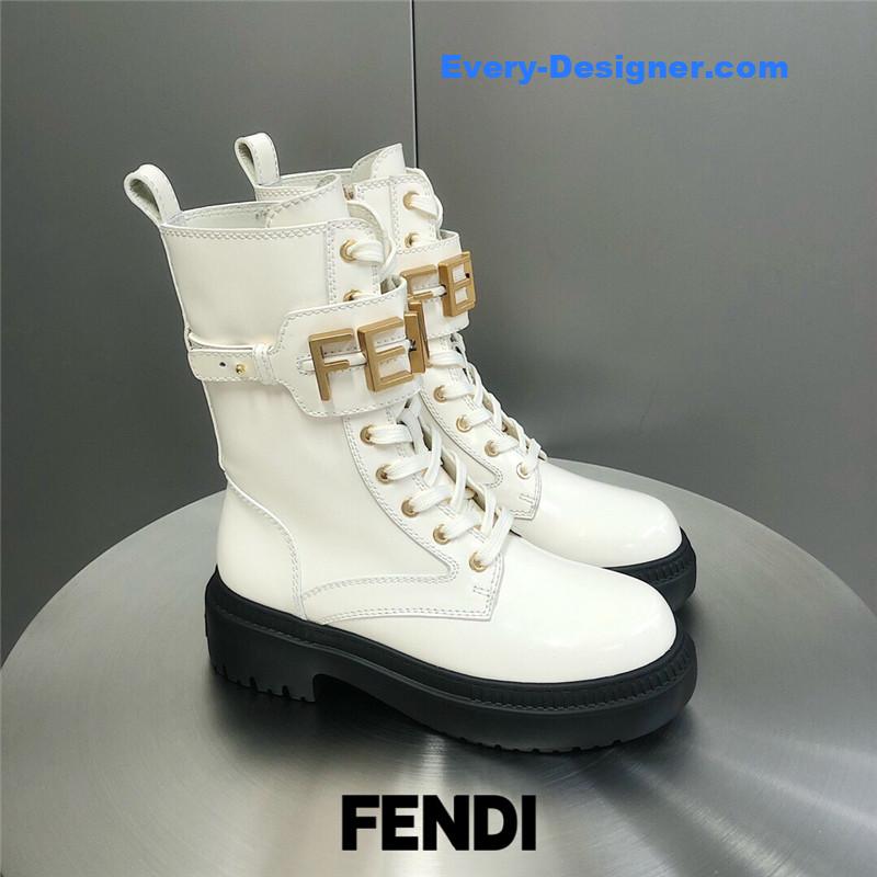 F**di metal logo martin boots short boots