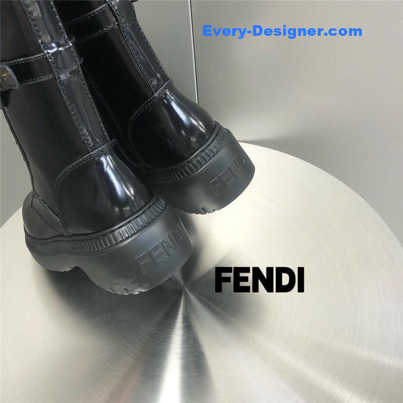 F**di metal logo martin boots short boots