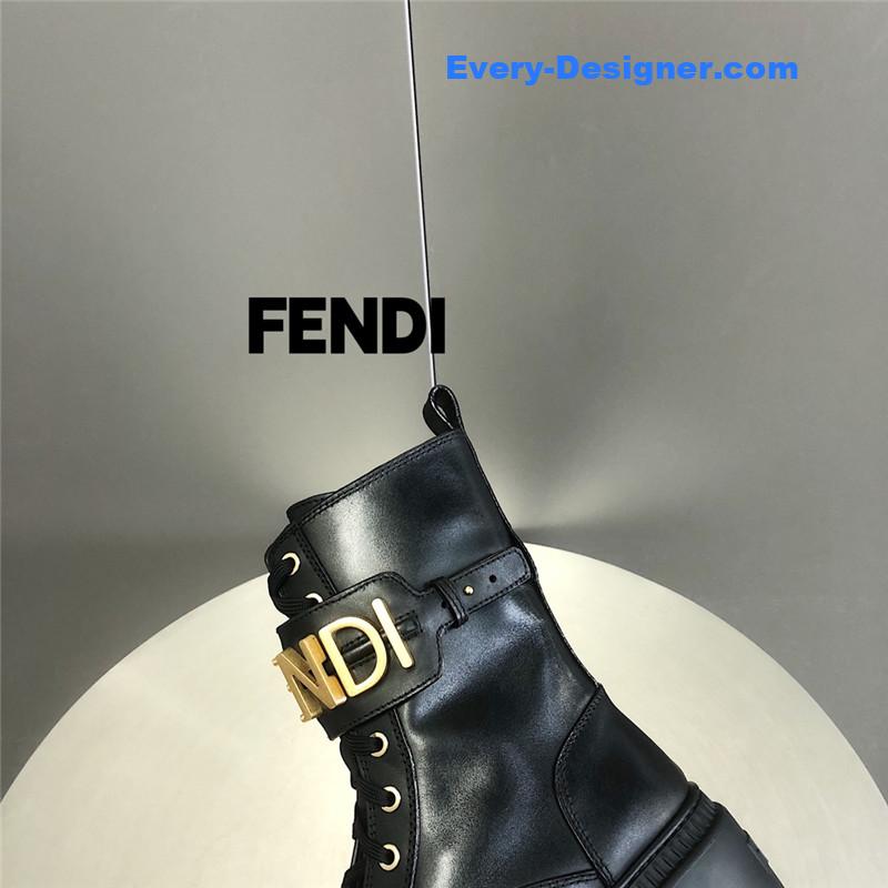 F**di metal logo martin boots short boots