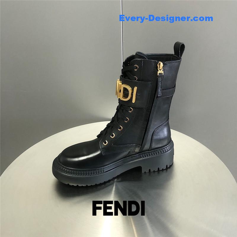 F**di metal logo martin boots short boots