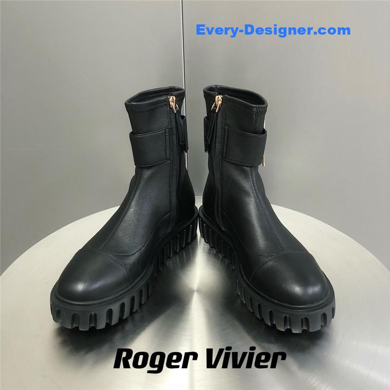 Roger vivor thick-soled stretch ankle boots