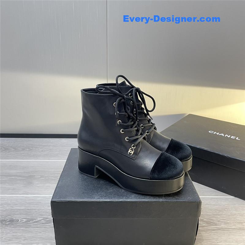 CC new double C color matching ankle boots for women