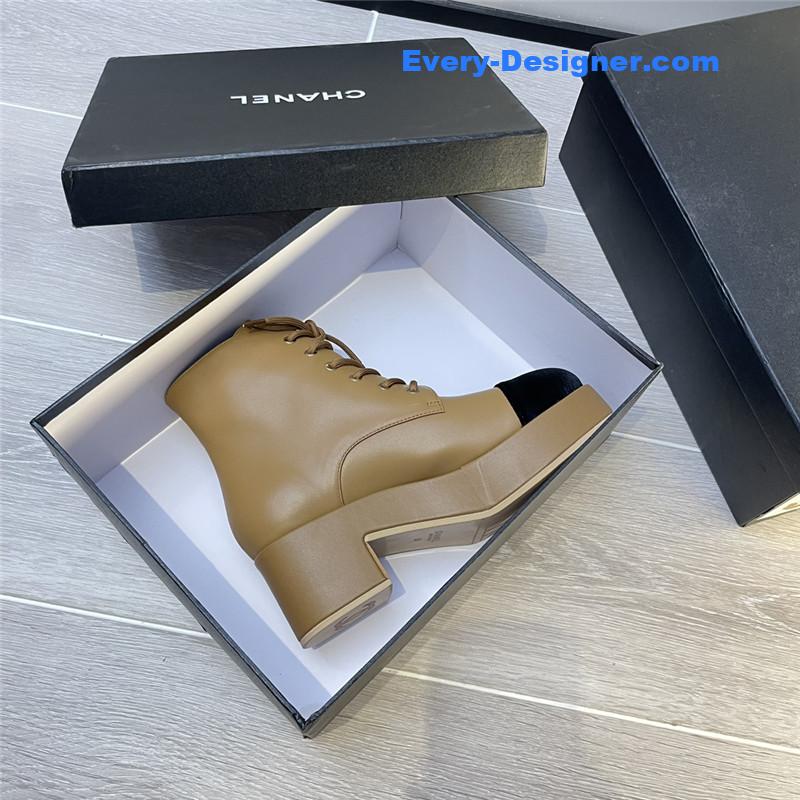 CC new double C color matching ankle boots for women