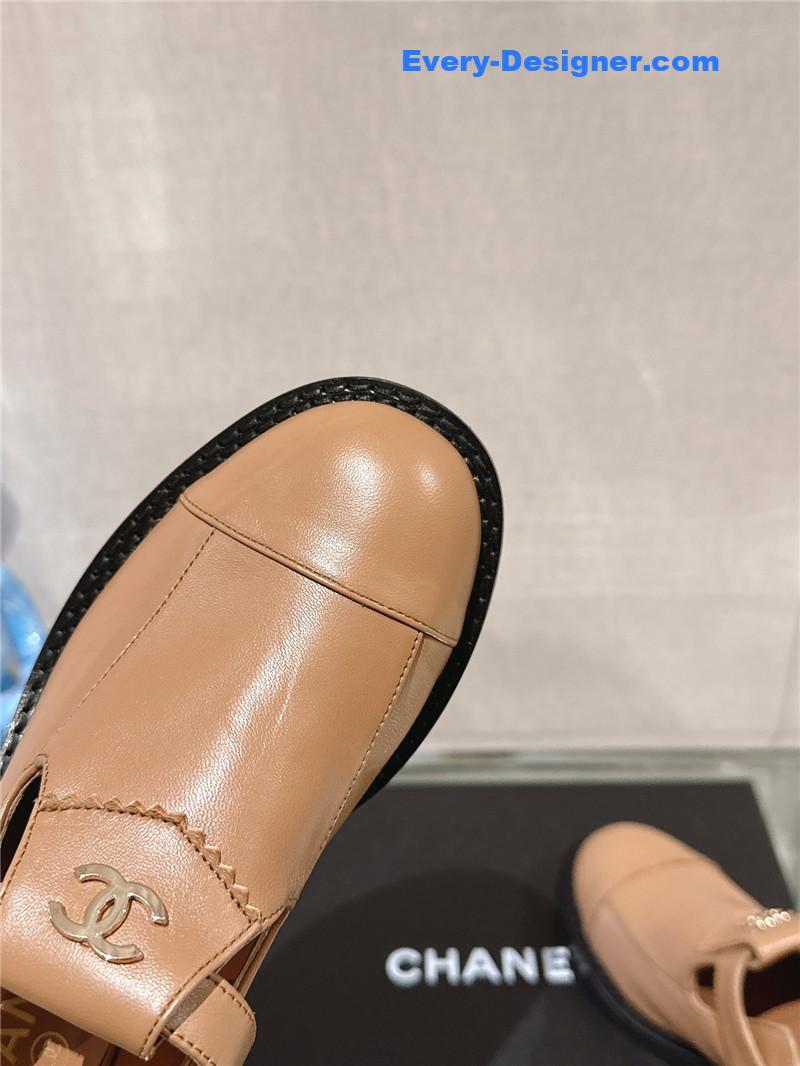 CC half slippers thick heel toe mules