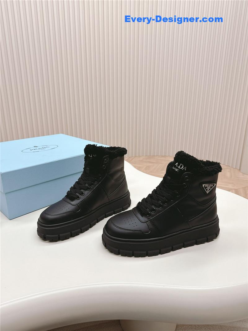 prada wool high top sneakers and boots