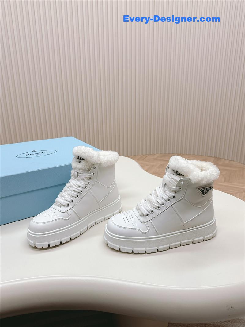 prada wool high top sneakers and boots