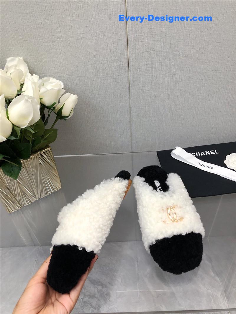 CC furry slippers