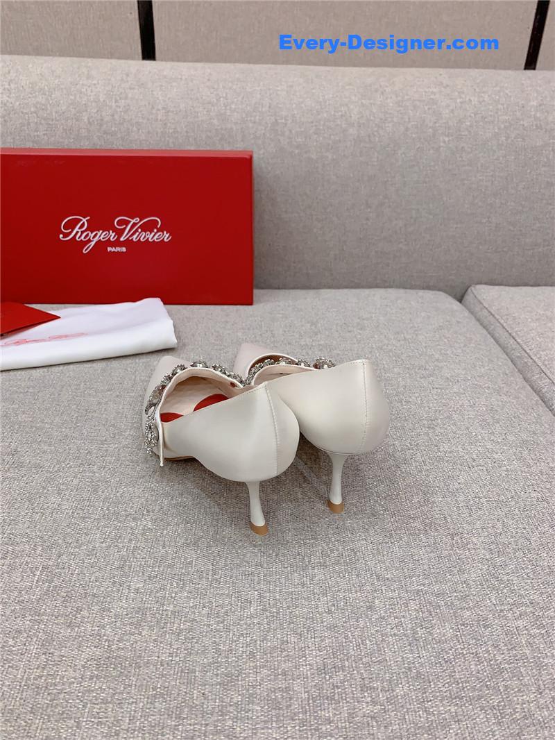 Roger vivor new Bouquet flower rhinestone cat heel high heels