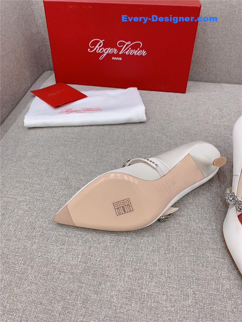 Roger vivor new Bouquet flower rhinestone cat heel high heels