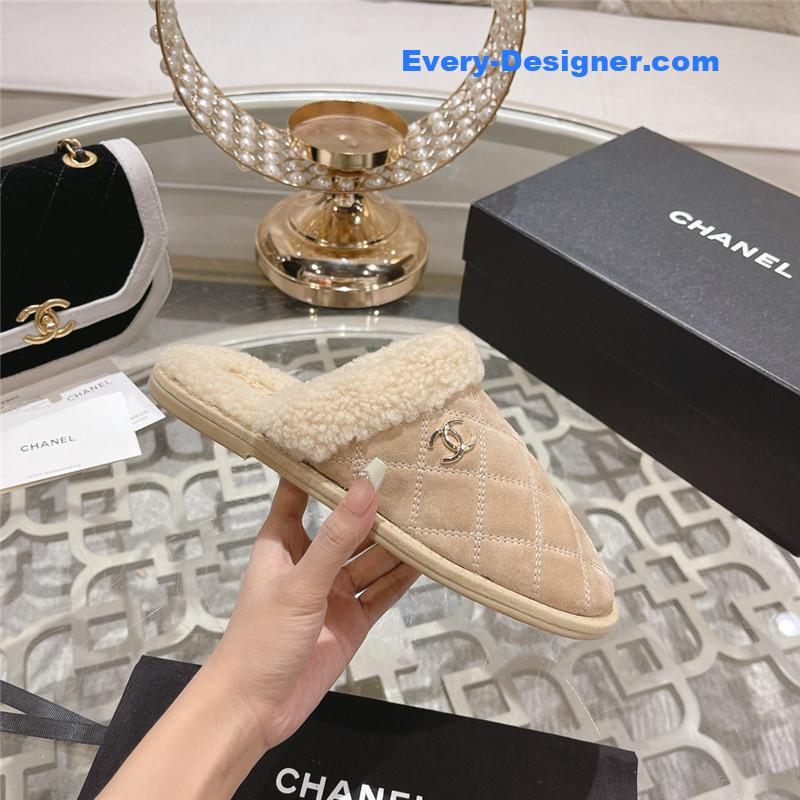 CC classic color block fur flip flops