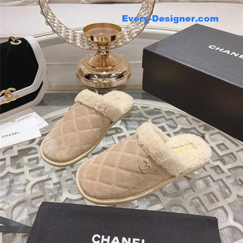 CC classic color block fur flip flops