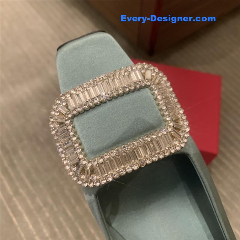 Roger vivor square buckle rhinestone high heel shoes