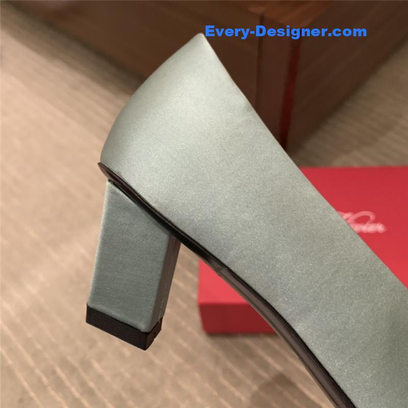 Roger vivor square buckle rhinestone high heel shoes